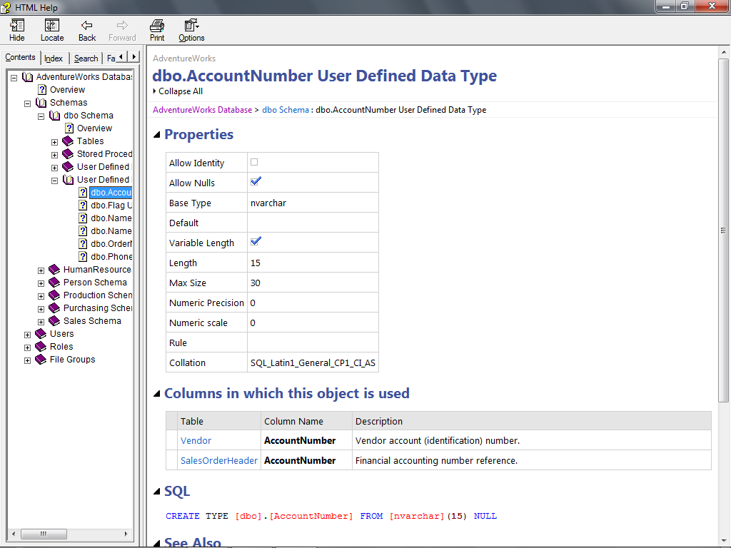 Database Documentation Samples